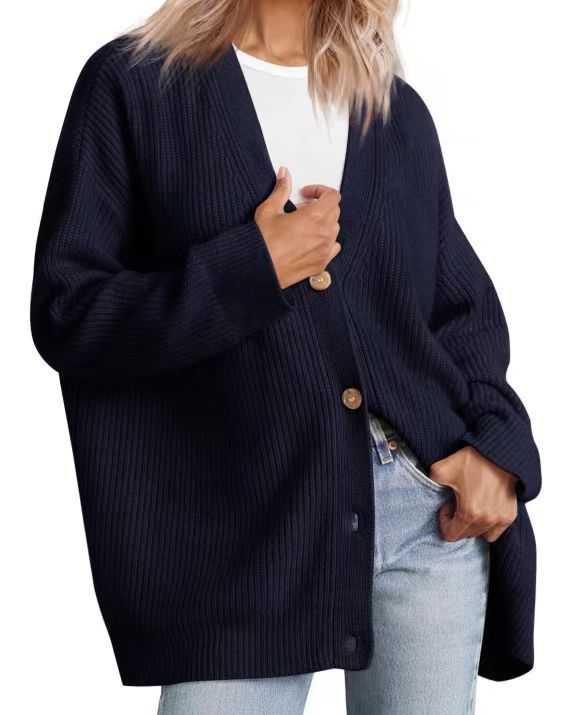 Gestreifte Strickjacke Damen mit entspannter Silhouette