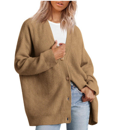 Gestreifte Strickjacke Damen mit entspannter Silhouette
