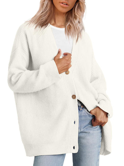 Gestreifte Strickjacke Damen mit entspannter Silhouette