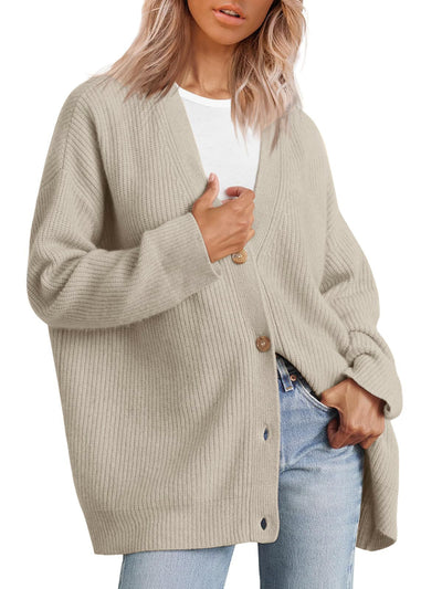 Gestreifte Strickjacke Damen mit entspannter Silhouette