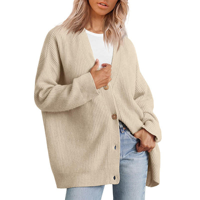 Gestreifte Strickjacke Damen mit entspannter Silhouette