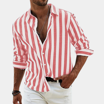 Gestreiftes Hemd | Button-Up | Sommer | Langarmhemd | Herrenhemd