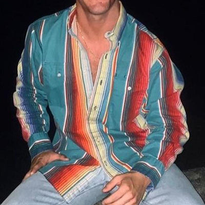 Gestreiftes Hemd | Langarm | Vintage | Hemd mit Knöpfen | Herrenhemden