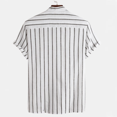 Gestreiftes Hemd - Sommer - zugeknöpft - Kurzarmhemd - Herrenhemden