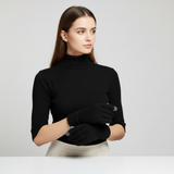 Gestrickte Touchscreen-Handschuhe mit Fütterung – Schwarz