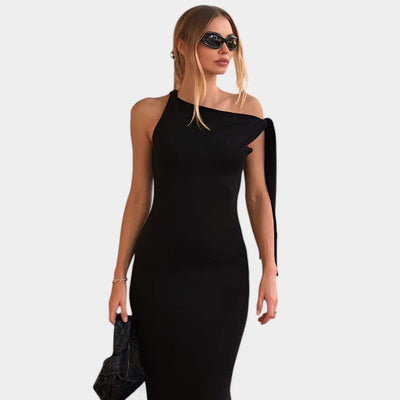 Damen Maxikleid Chiffon elegant Schleifendetail Abendkleid Sommer