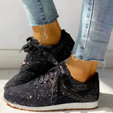 Glitzerschuhe Damen | Funkel-Design & Bequemer Sneaker-Komfort – Schwarz