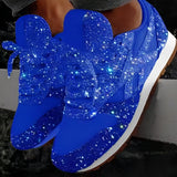 Glitzerschuhe Damen | Funkel-Design & Bequemer Sneaker-Komfort – Blau