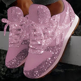 Glitzerschuhe Damen | Funkel-Design & Bequemer Sneaker-Komfort – Rosa