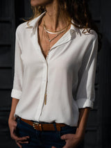 GraceFlow Damenhemd | Elegantes und atmungsaktives Shirt – Weiß