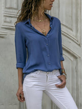 GraceFlow Damenhemd | Elegantes und atmungsaktives Shirt – Denimblau