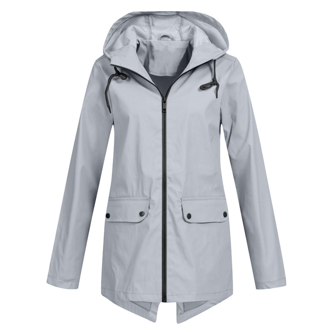 Stylische Leichte Regenjacke mit Kapuze und Reissverschluss für Damen | Ideal für den Winter