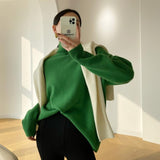 Damen Langarm-Turtleneck-Pullover – Grün