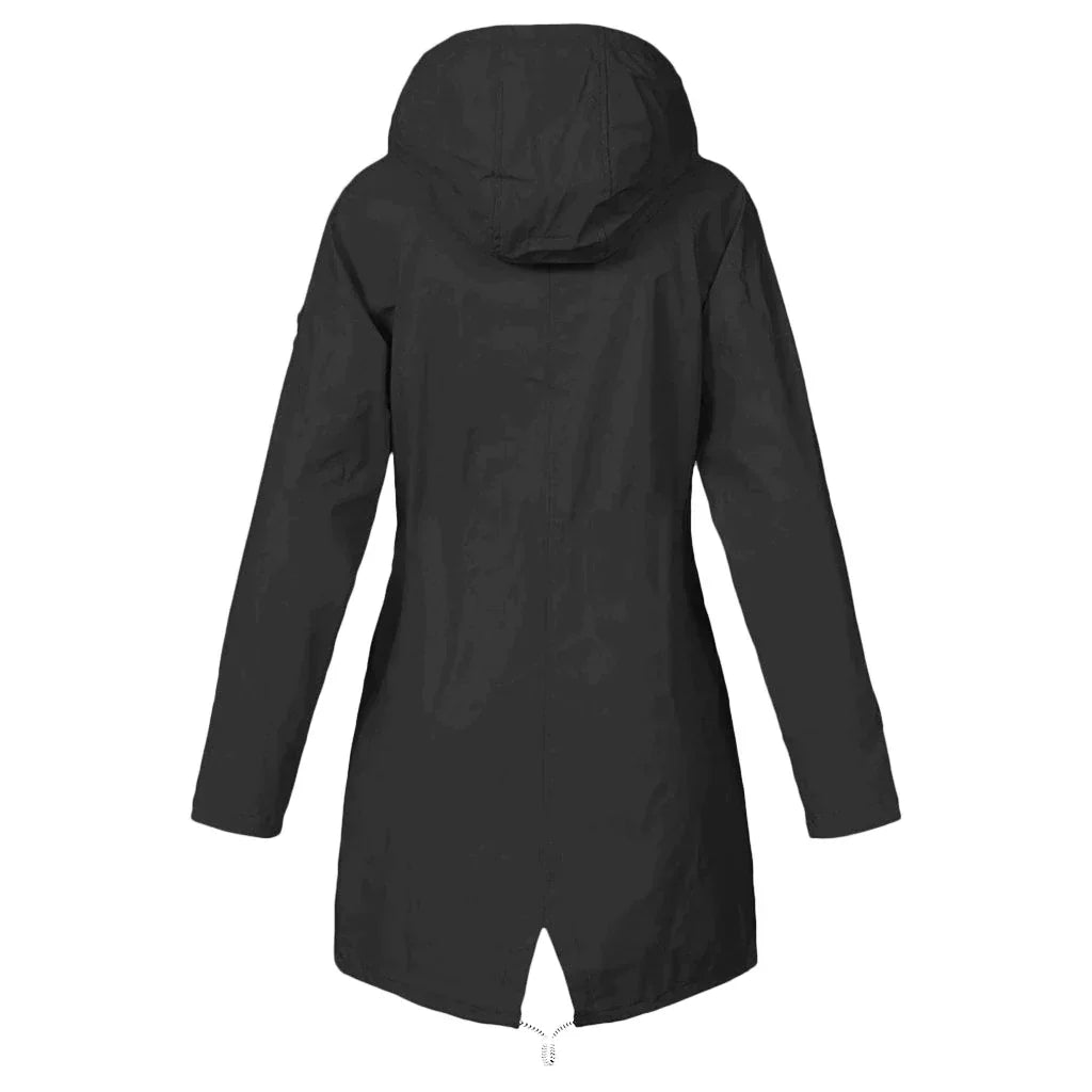 Casual Warme Fleecegefütterte Wasserdichte Regenjacke mit Kapuze für Damen | Ideal für den Winter