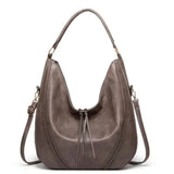 Brunhilde – Klassische Vielseitigkeit Vintage Schultertasche – Grau
