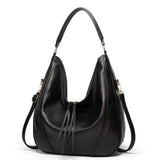 Brunhilde – Klassische Vielseitigkeit Vintage Schultertasche – Schwarz