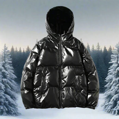 Metallische Winter-Pufferjacke für Herren