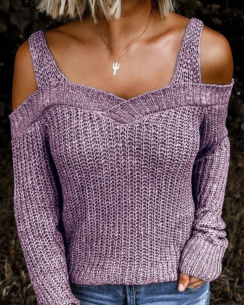 Eleganter Strickpullover mit langen Ärmeln und Cut-Out-Detail für Damen | Ideal für den Winter