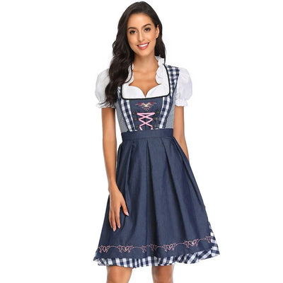 Oktoberfest Dirndl Damen – Traditionelles Trachtenkleid mit Schürze