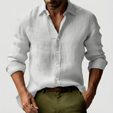 Josef | Herren Vintage-Hemd mit Knöpfen – Weiß