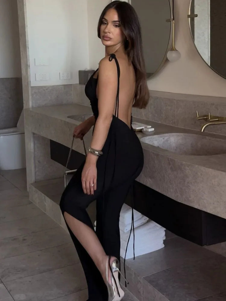 Ärmelloser Damen Jumpsuit Rückenfrei - Elegant