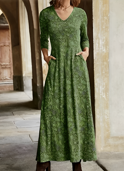 Elegantes Damen Maxikleid mit Blumenmuster - Sommerlich Fließend