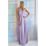 Damen Ärmelloses V-Ausschnitt Fließendes Anlasskleid – Elegante Party Mode – helllila