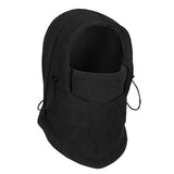 3-in-1 Wintermütze mit Kapuze und Schal – Schwarz