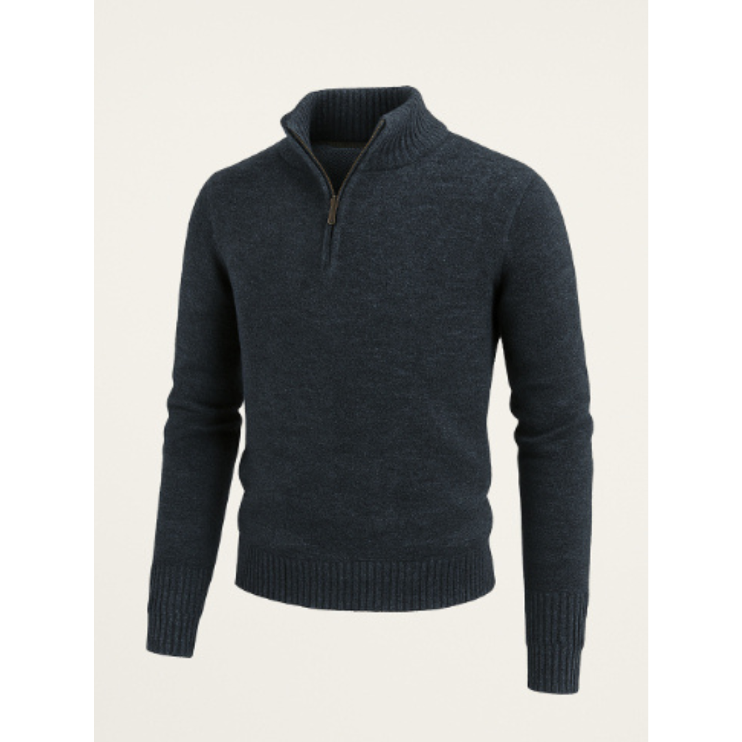 Halbarm Pullover mit modernem Reißverschluss