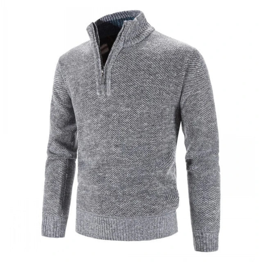 Halbarm Pullover mit modernem Reißverschluss