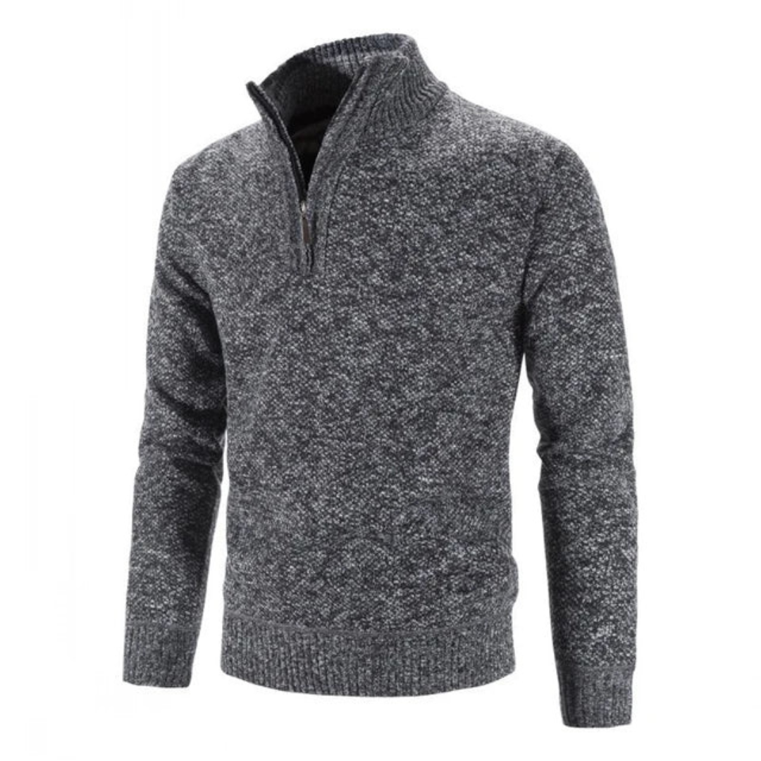 Halbarm Pullover mit modernem Reißverschluss