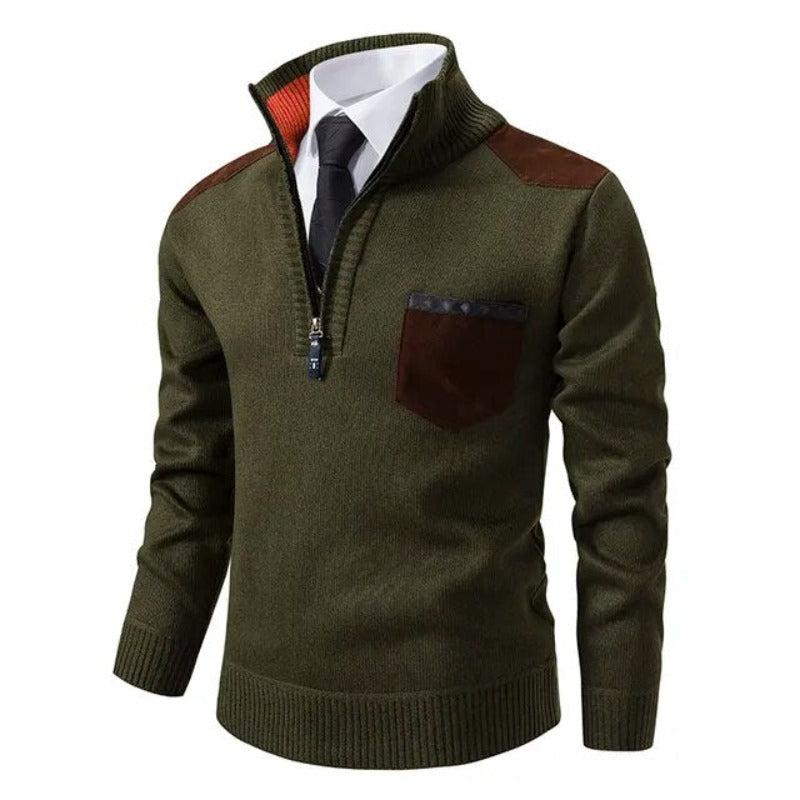 Halbzip Pullover mit modernem Akzent