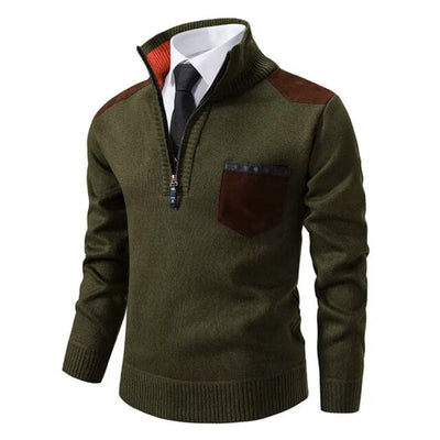 Halbzip Pullover mit modernem Akzent