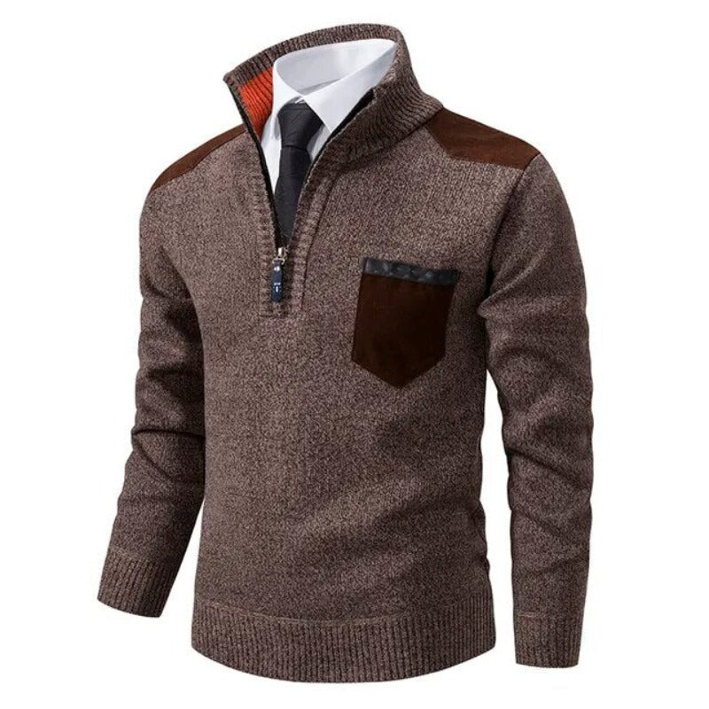Halbzip Pullover mit modernem Akzent