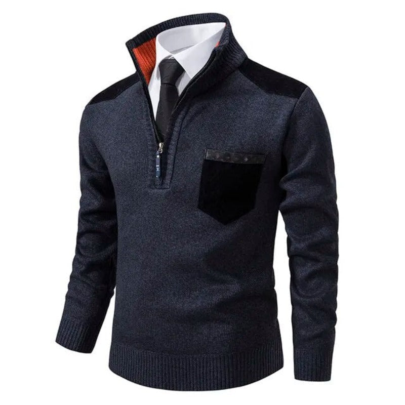 Halbzip Pullover mit modernem Akzent