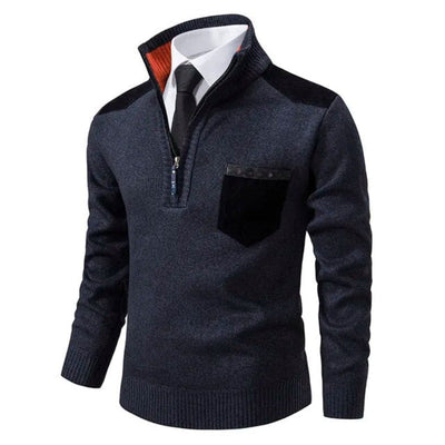 Halbzip Pullover mit modernem Akzent