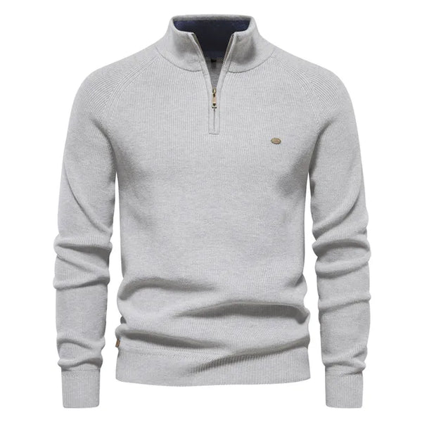 Half Zip Pullover - Baumwolle - Warm - Strickpullover - Herren Quarter Zip Pullover