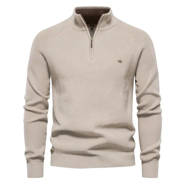 Half Zip Pullover - Baumwolle - Warm - Strickpullover - Herren Quarter Zip Pullover