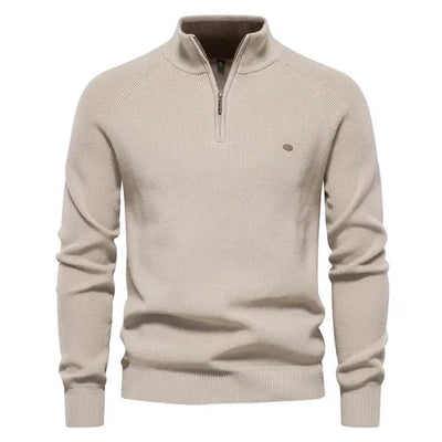 Half Zip Pullover - Baumwolle - Warm - Strickpullover - Herren Quarter Zip Pullover