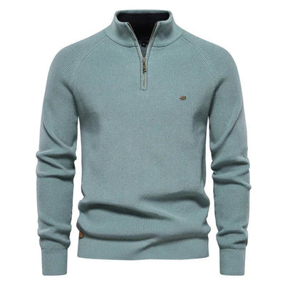 Half Zip Pullover - Baumwolle - Warm - Strickpullover - Herren Quarter Zip Pullover