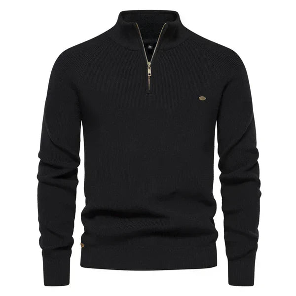Half Zip Pullover - Baumwolle - Warm - Strickpullover - Herren Quarter Zip Pullover