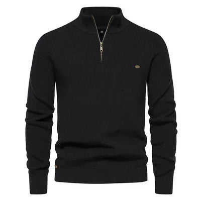 Half Zip Pullover - Baumwolle - Warm - Strickpullover - Herren Quarter Zip Pullover
