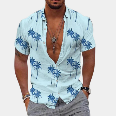 Hawaii-Hemd - Kurzärmeliges Button-Up-Hemd für Männer für den Sommer