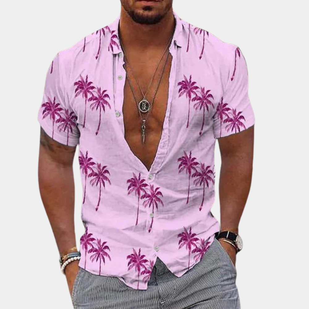 Hawaii-Hemd - Kurzärmeliges Button-Up-Hemd für Männer für den Sommer