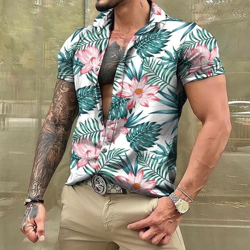 Hawaiihemd - Button-Up - Bedruckt - Kurzarmhemd - Herrenhemden