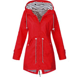 Fleur | Damen-Hoodie-Jacke mit Kordelzug – Rot