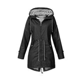 Fleur | Damen-Hoodie-Jacke mit Kordelzug – Schwarz