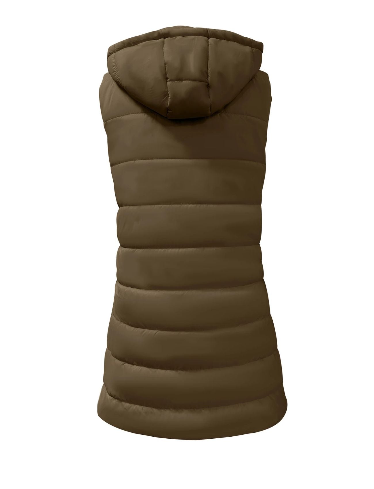 Helena – Lange Gesteppten Weste mit Kapuze