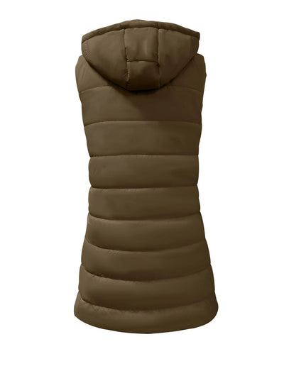 Helena – Lange Gesteppten Weste mit Kapuze