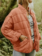 Oversized Gefütterte Übergangsjacke - Eliza – Ziegelrot